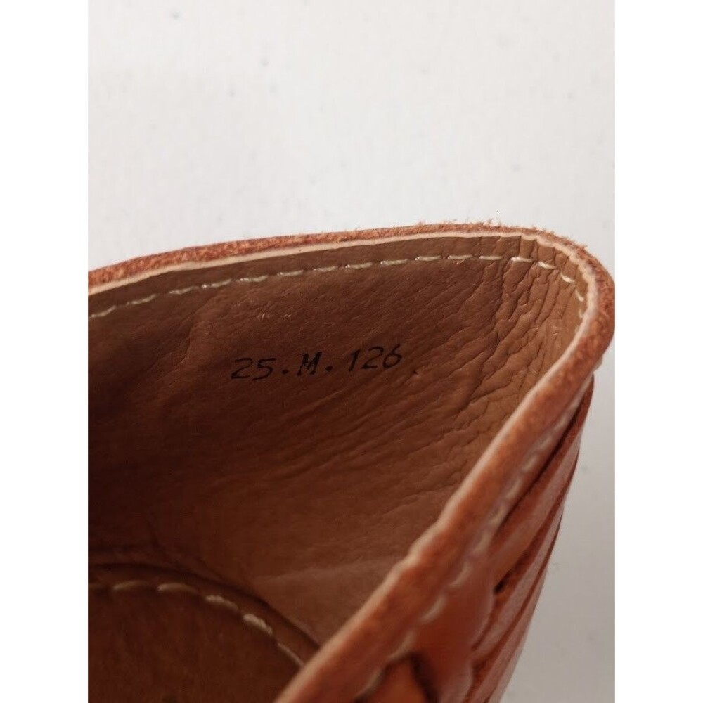Macarena Collection Women’s Brown Leather Huarache Flats Woven Slip On  Size 8 - Picture 4 of 13